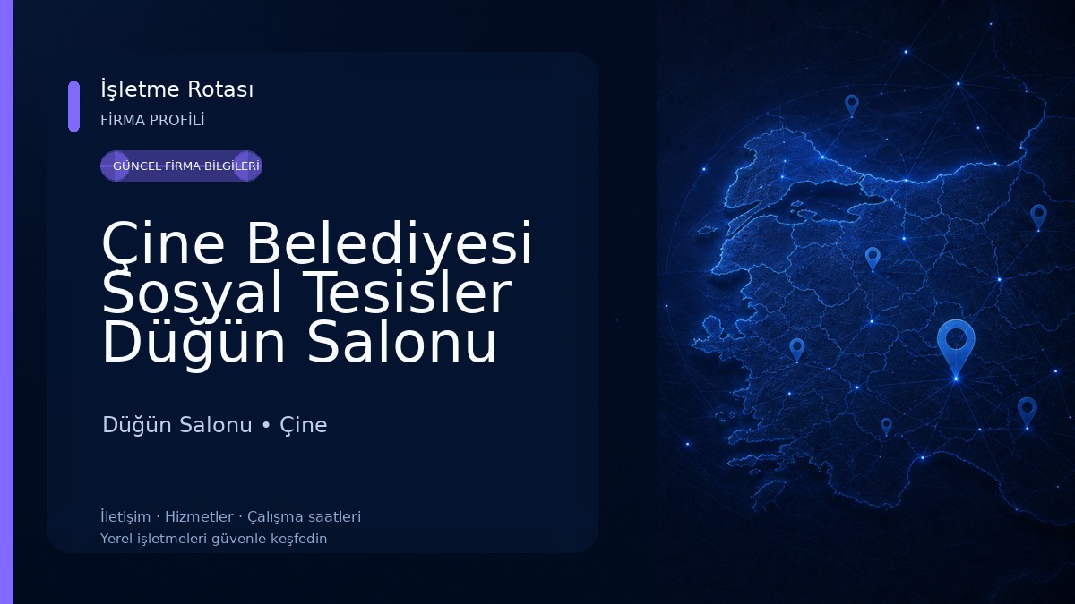 Çine Belediyesi Sosyal Tesisler Düğün Salonu Düğün Salonu