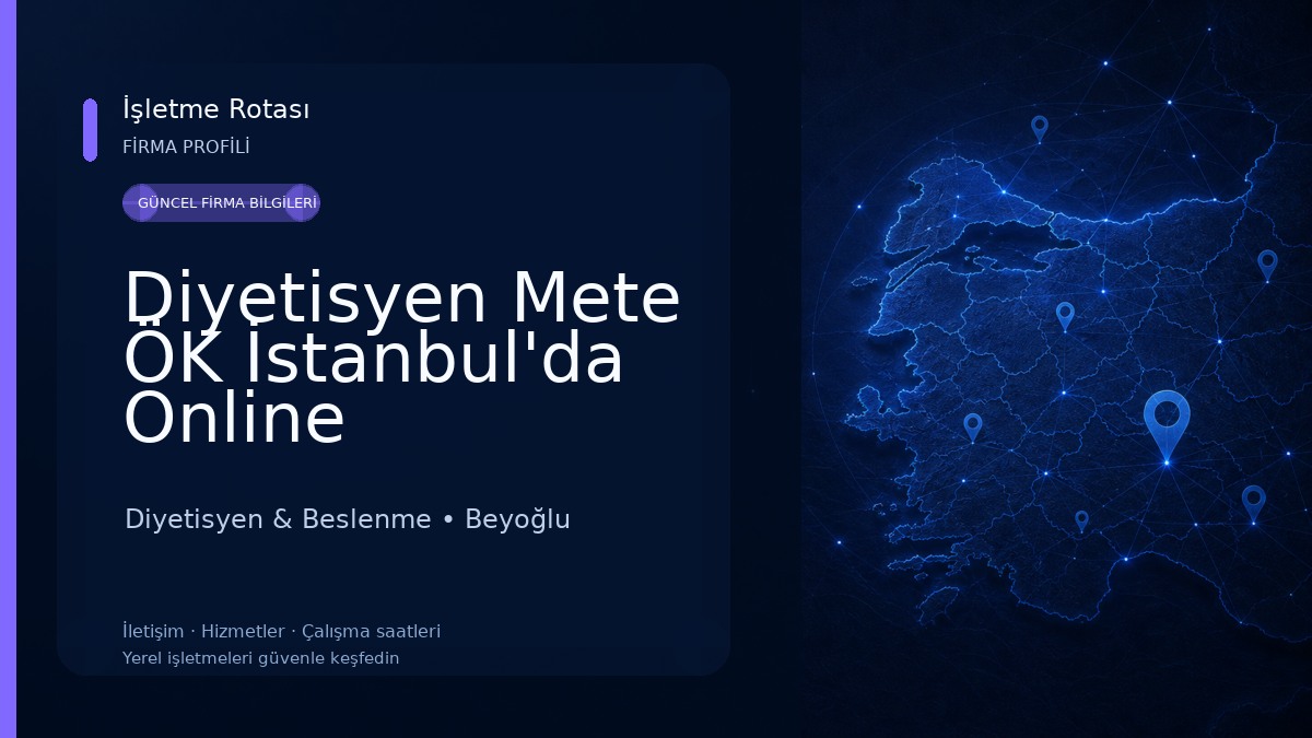 Diyetisyen Mete ÖK İstanbul'da Online Beslenme Uzmanı 