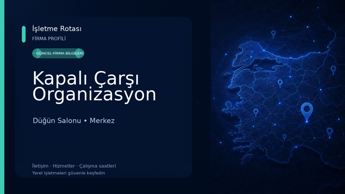 Kapalı Çarşı Organizasyon Düğün Salonu