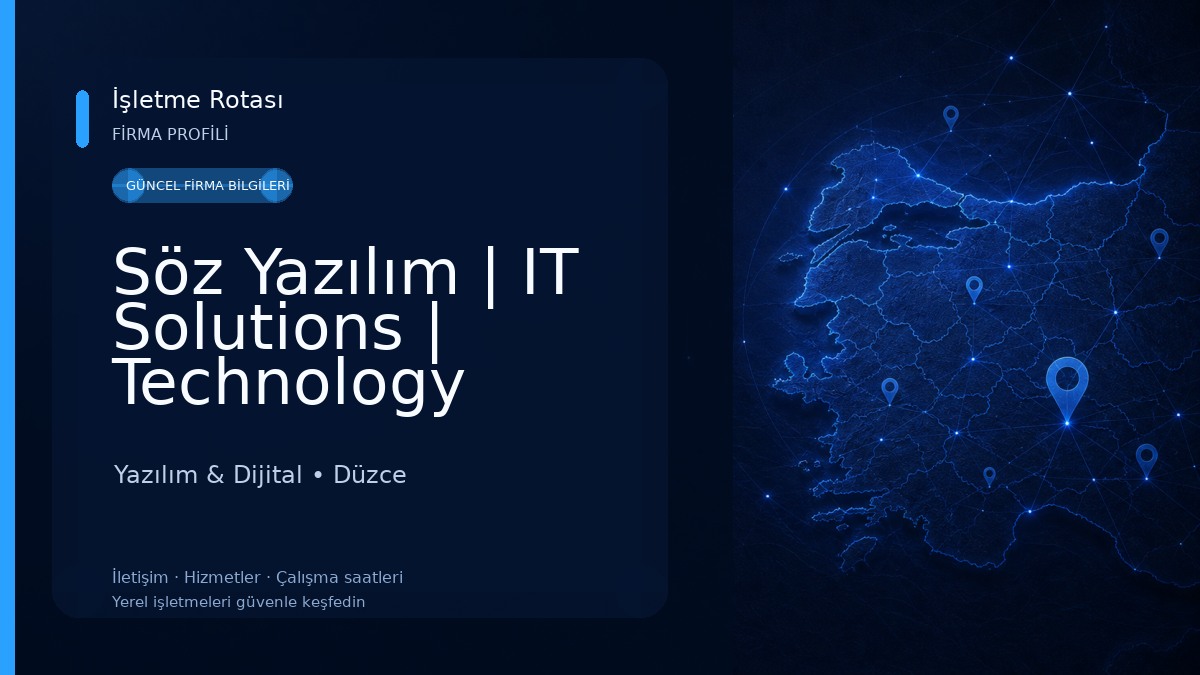 Söz Yazılım | IT Solutions | Technology Yazılım & Dijital